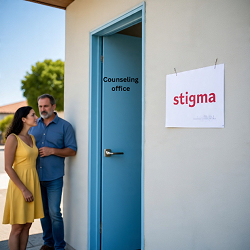Couple Outside Counselling Office